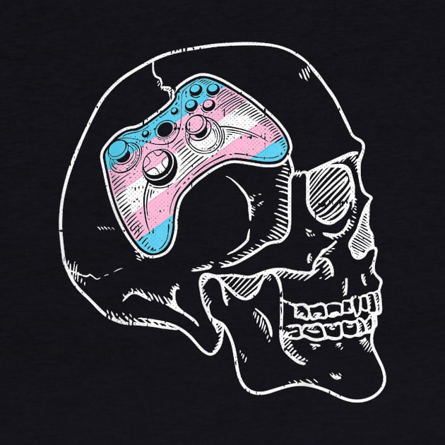 Videogame controller transgender pride skull lgbtq by Tianna Bahringer